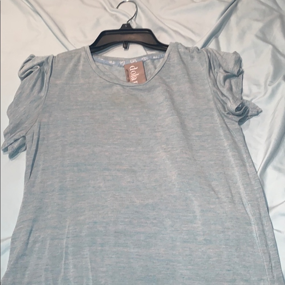 blue short sleeve cotton brand new top